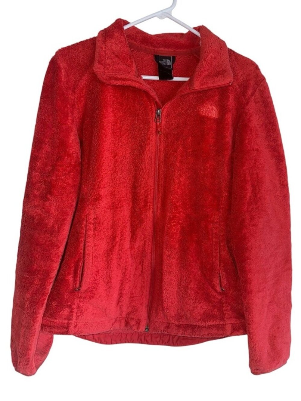 North Face Womens Osito Fleece Jacket Sz M Red Gorpcore School Hiking Outdoor